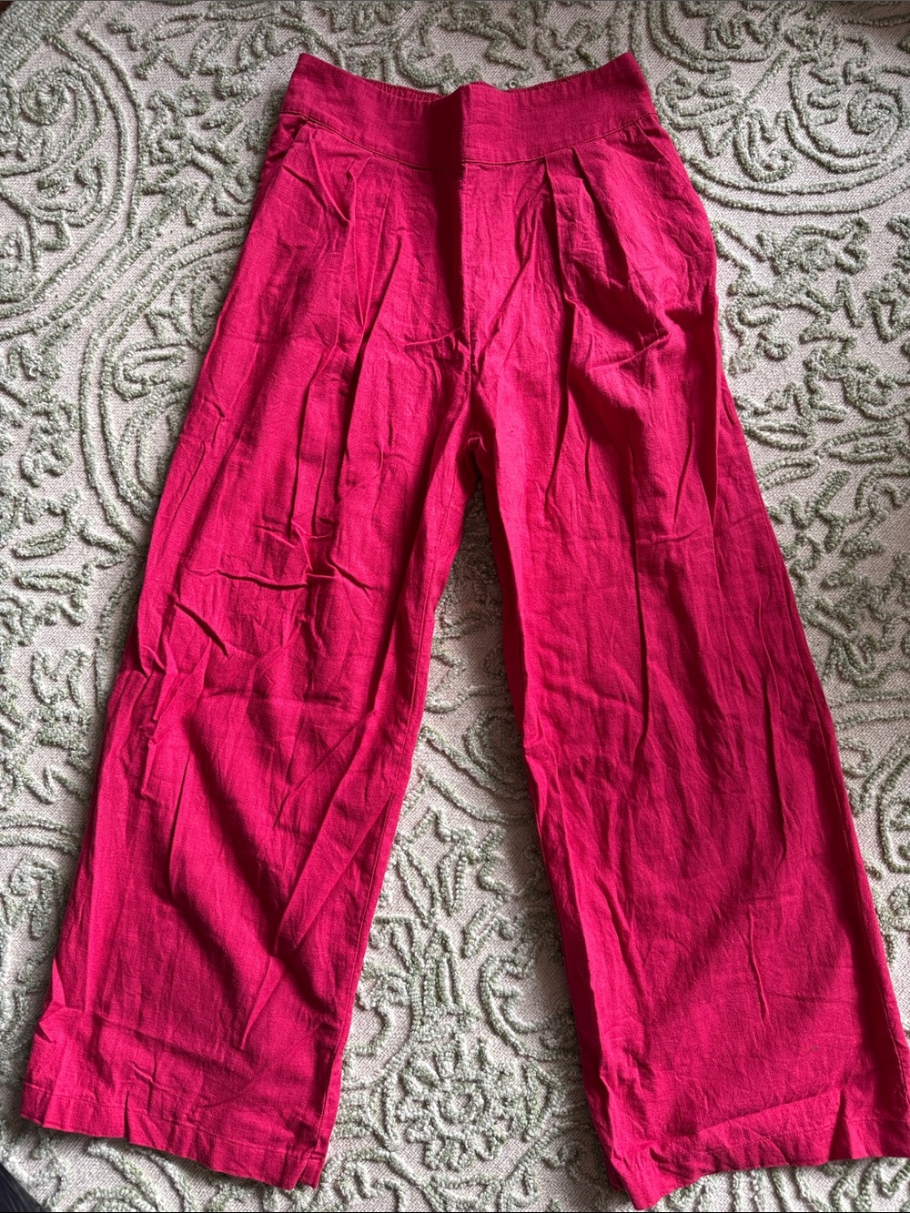 Abercrombie & Fitch Bright Pink Wide-Leg Trousers